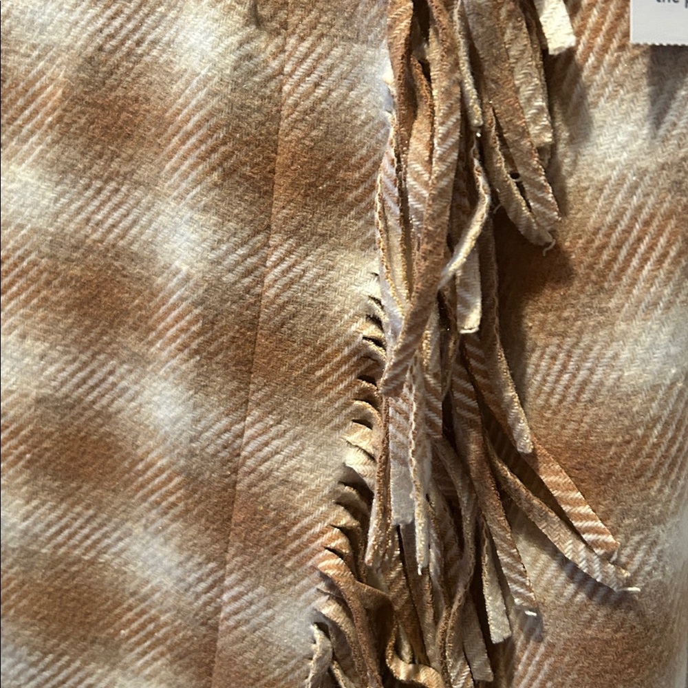 TIME and TRU Brown Plaid Faux Wrap Fringed Flannel Skirt L (12-14) NWT - Picture 5 of 9